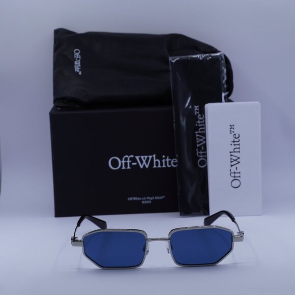 Off-White OERI14J LOA 7245 Geometric Sunglasses – Silver/Blue main image 8